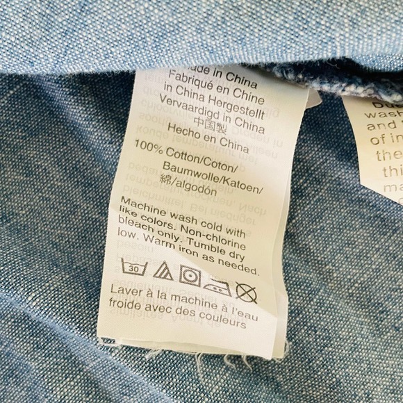 Madewell Size S Light Blue Denim Ruffle Shirt - Picture 8 of 11